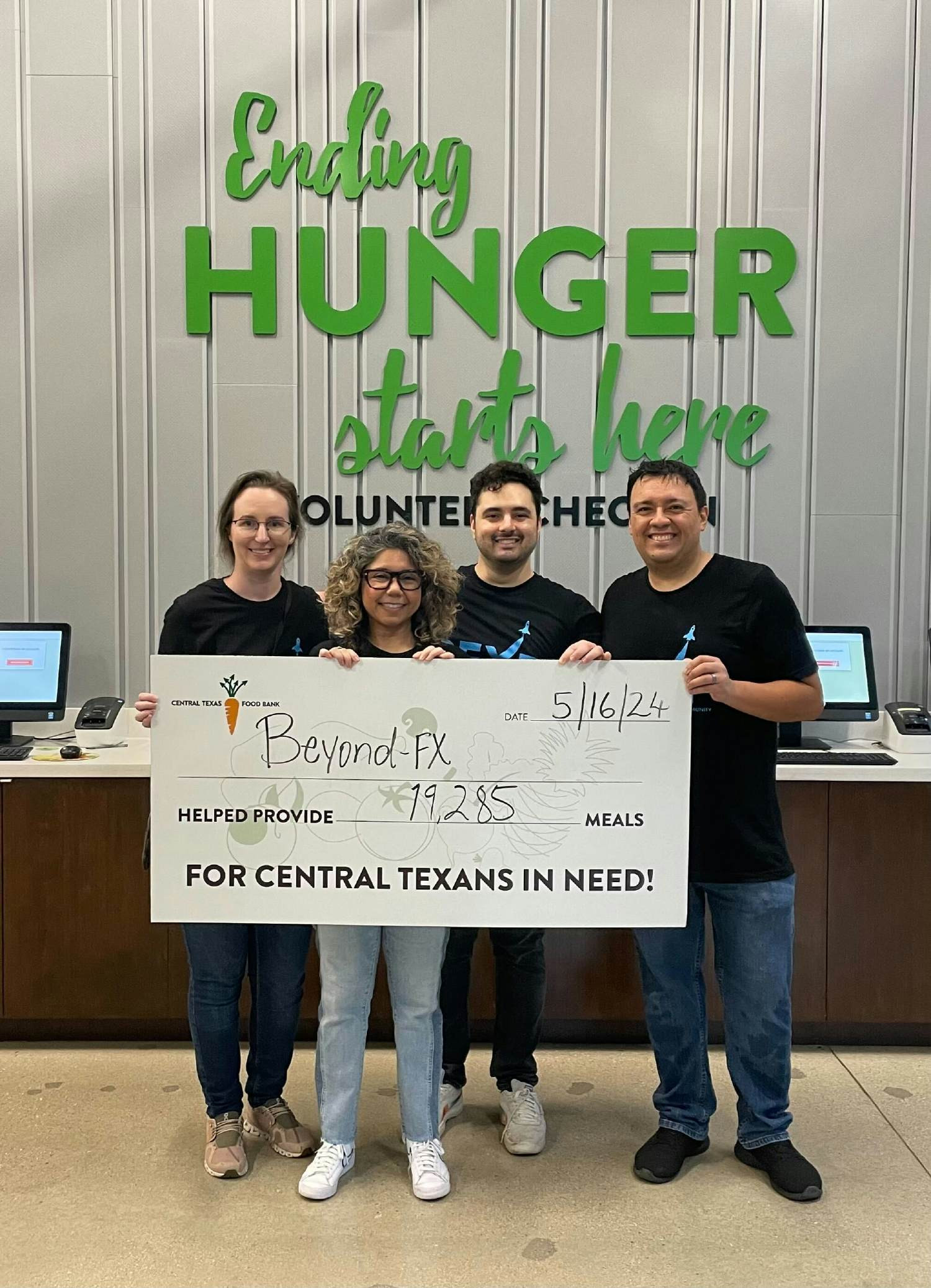 Our employees showed out for our charity initiatives this year including helping sort food for Central Texas Food Bank.